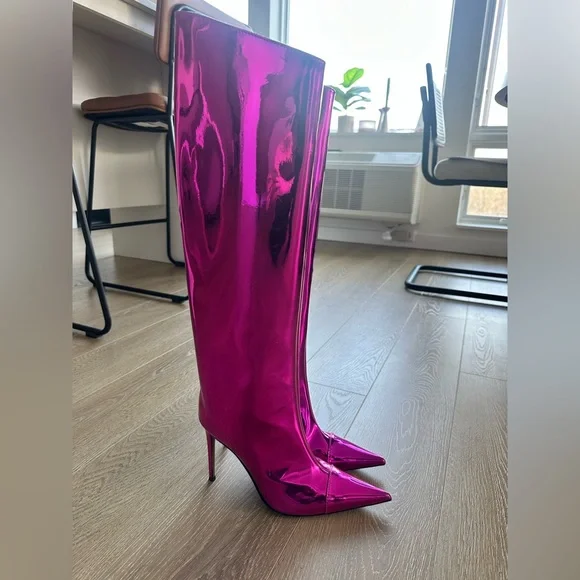 ALEXANDRE VAUTHIER TALL METALLIC BOOTS IN PINK SIZE IT41 - Picture 3 of 9